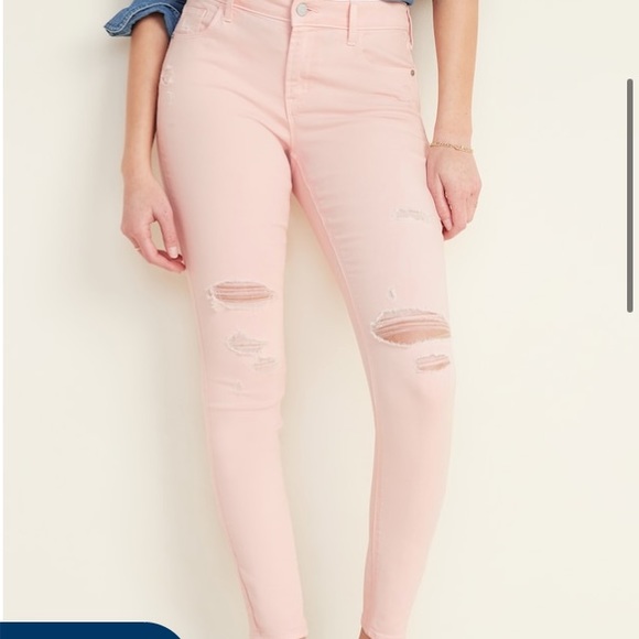 light colored distressed jeans